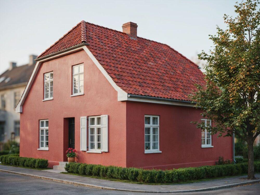 dach w kolorze wiśniowym